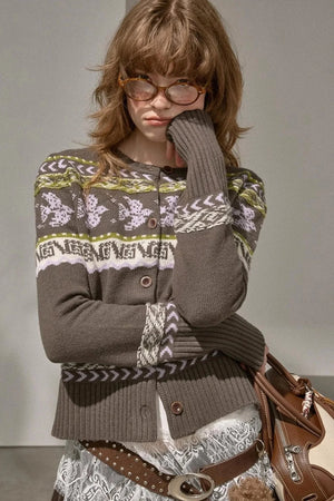 Flying Sparrow Button Knit Cardigan