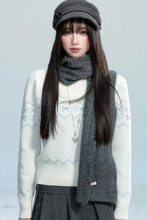 Fragile V-Neck Snow Top