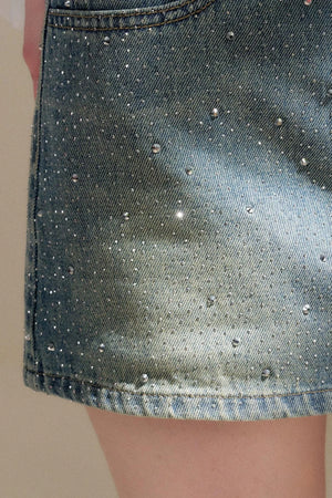 Fragmented Galaxy Denim Skirt