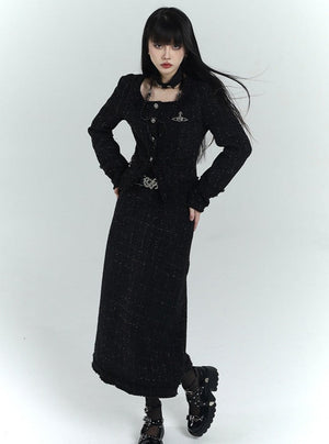 Fragrance Jacket Suit Skirt Set