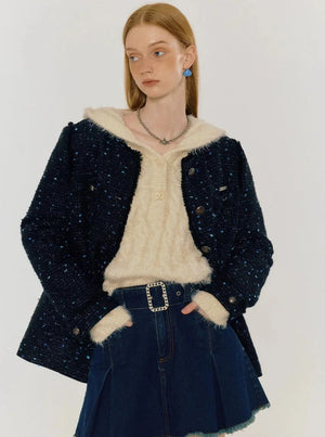 Fragrance Round Neck Cotton Jacket