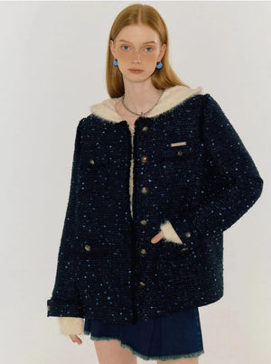 Fragrance Round Neck Cotton Jacket