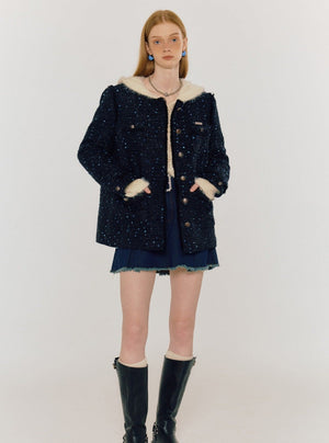 Fragrance Round Neck Cotton Jacket
