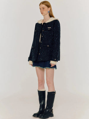 Fragrance Round Neck Cotton Jacket