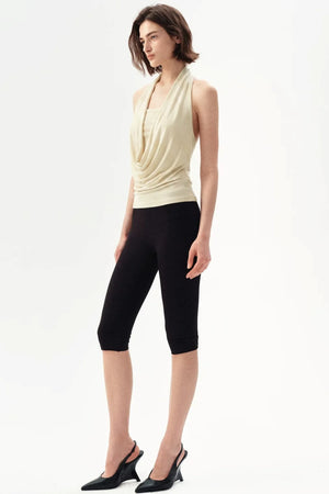 French Beaded Halter Backless Top