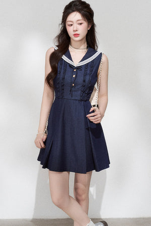 French Collar Bow Dress
