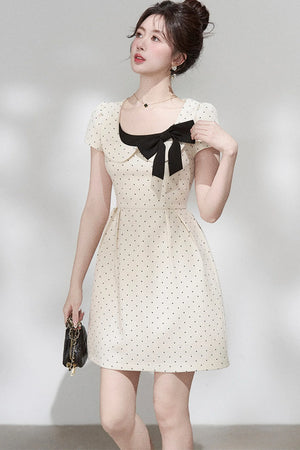 French Collar Bow Dress