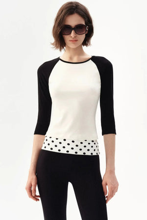 French Color-Blocked Raglan Top