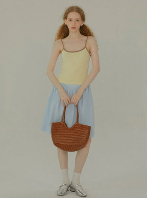 French Contrast Knit Vest Top