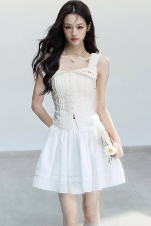 French Embroidered Square Neck Camisole