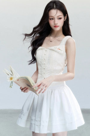 French Embroidered Square Neck Camisole