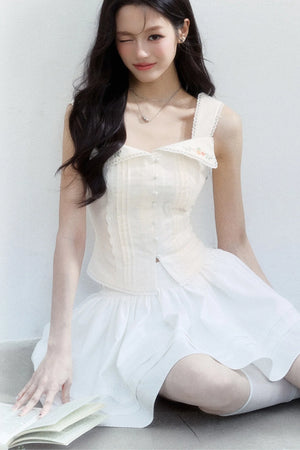French Embroidered Square Neck Camisole
