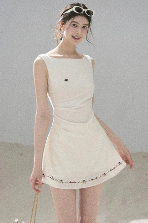 French Embroidery A-Line Dress