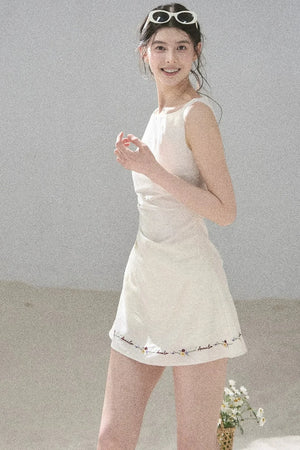 French Embroidery A-Line Dress