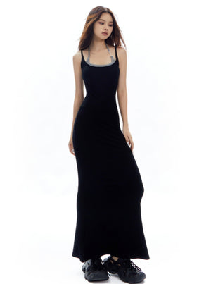 French Fake Two-Piece Knit Dress