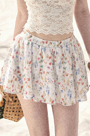 French Floral A-Line Skirt