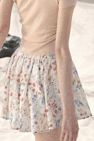 French Floral A-Line Skirt