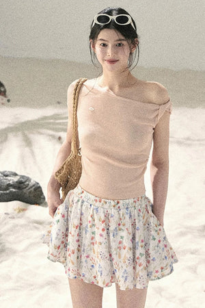 French Floral A-Line Skirt