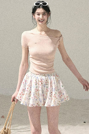 French Floral A-Line Skirt