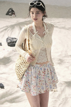 French Floral A-Line Skirt