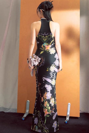 French Floral Fishtail Dress