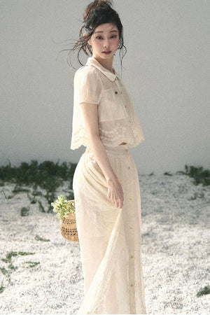 French Floral Lace Two-Piece Set-Up