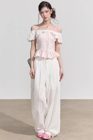 French Floral Ruffle Blouse