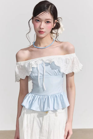 French Floral Ruffle Blouse