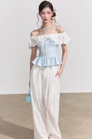 French Floral Ruffle Blouse