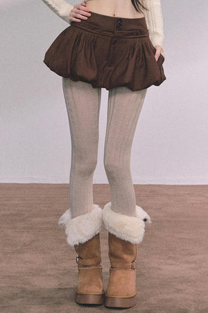French Fluffy Autumn A-Line Skirt