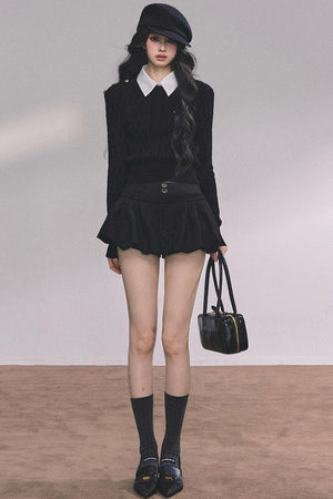 French Fluffy Autumn A-Line Skirt