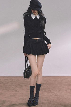 French Fluffy Autumn A-Line Skirt