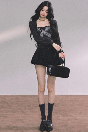 French Fluffy Autumn A-Line Skirt