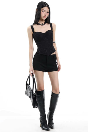 French Gray Sequined Vest