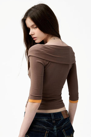 French Knot Color Block Knit Top