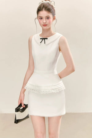 French Lace Collar Suit Skirt Set-Up