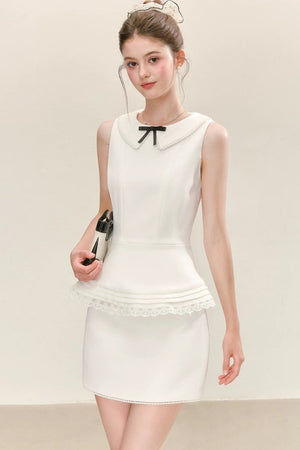 French Lace Collar Suit Skirt Set-Up