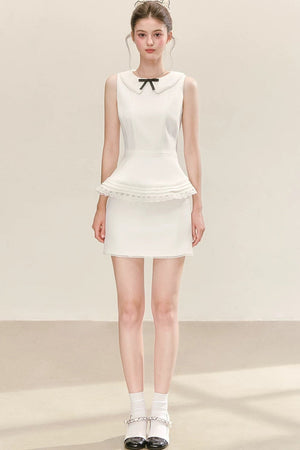 French Lace Collar Suit Skirt Set-Up