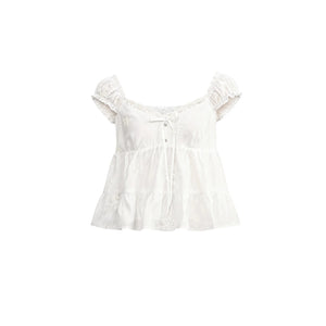 French Lace Embroidered Blouse