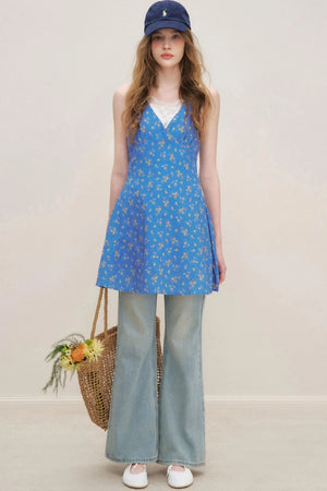 French Lace Flare Jeans