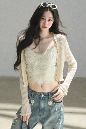 French Lace Knitted Top Set-Up