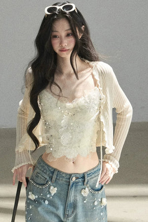 French Lace Knitted Top Set-Up