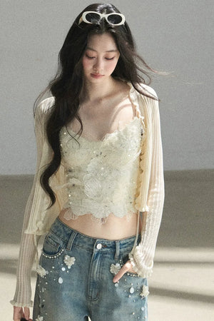 French Lace Knitted Top Set-Up