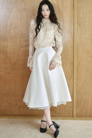 French Lace Mesh Blouse