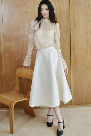 French Lace Mesh Blouse
