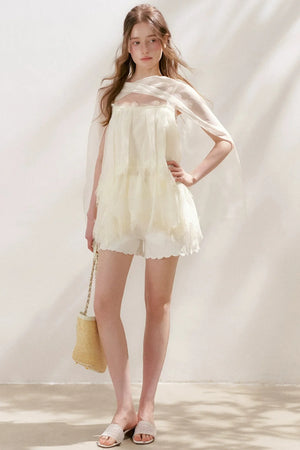 French Lace Mesh Camisole Top