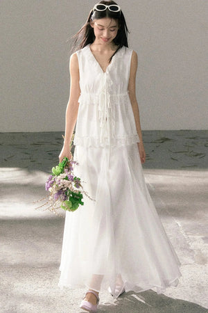 French Lace Ruffled Vest