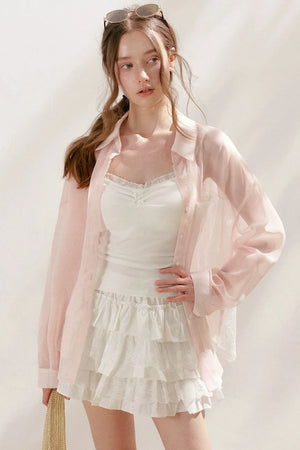 French Lace Sheer Blouse