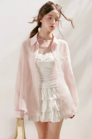 French Lace Sheer Blouse