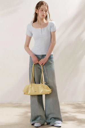 French Lace Square Neck Top